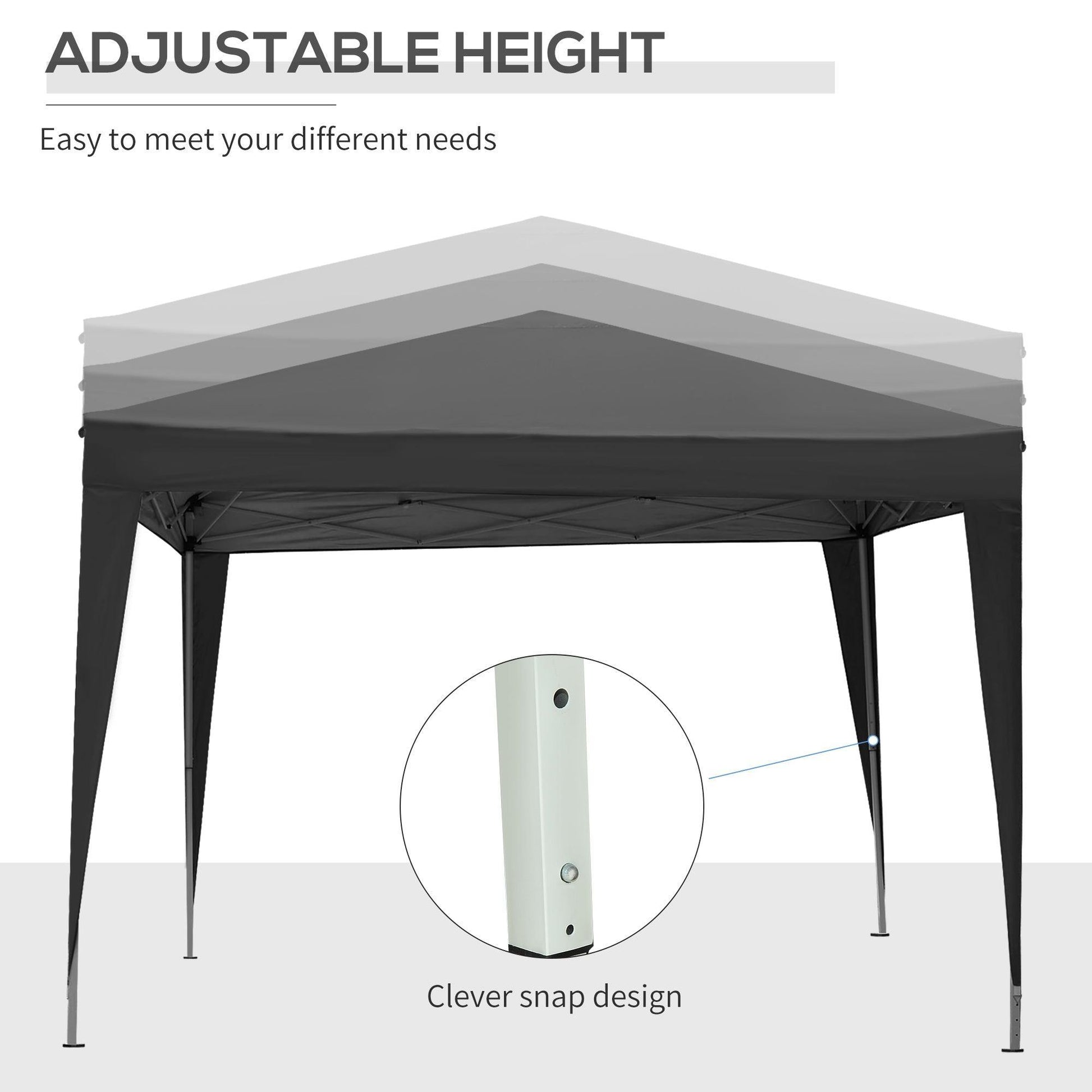 Outsunny Easy-Popup Gazebo, 3x3m, Black - ALL4U RETAILER LTD