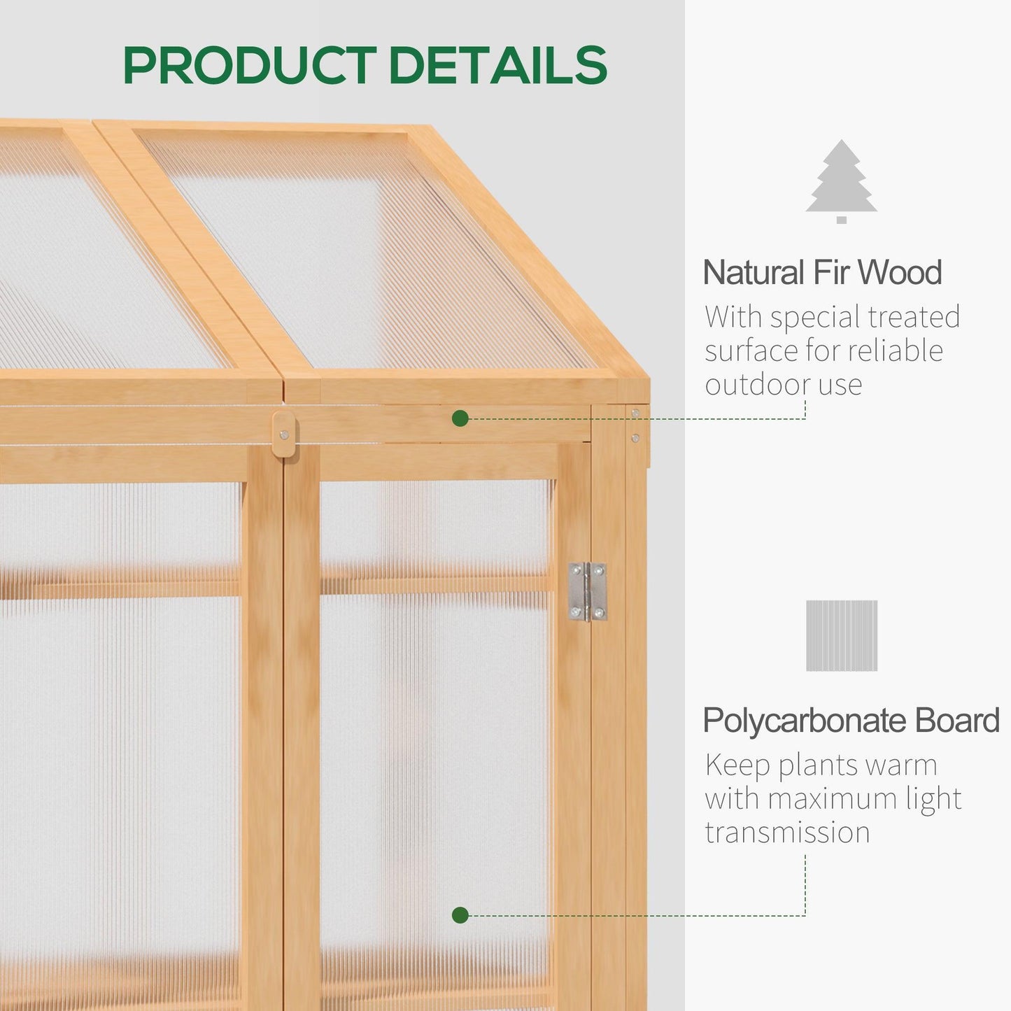 Outsunny Eco Growhouse: Polycarbonate Glazing | Double Door - ALL4U RETAILER LTD