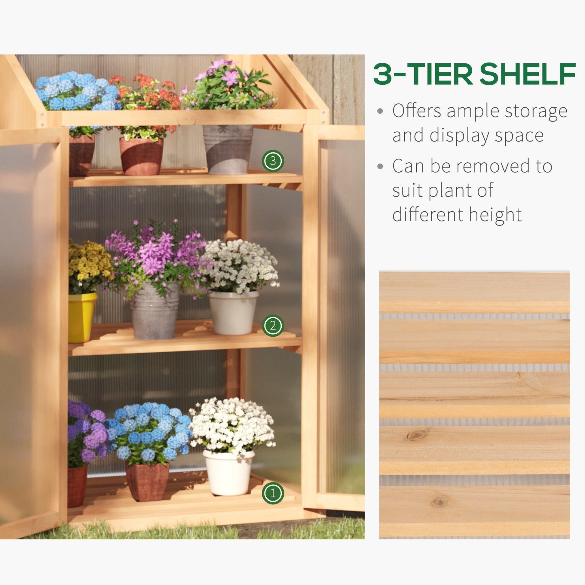 Outsunny Eco Growhouse: Polycarbonate Glazing | Double Door - ALL4U RETAILER LTD