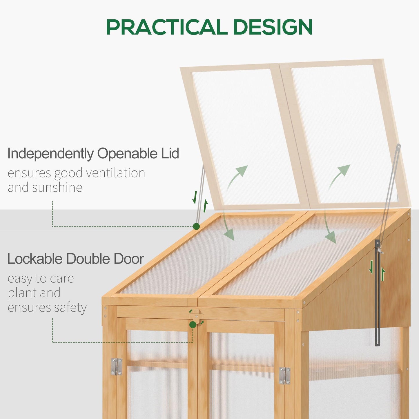 Outsunny Eco Growhouse: Polycarbonate Glazing | Double Door - ALL4U RETAILER LTD