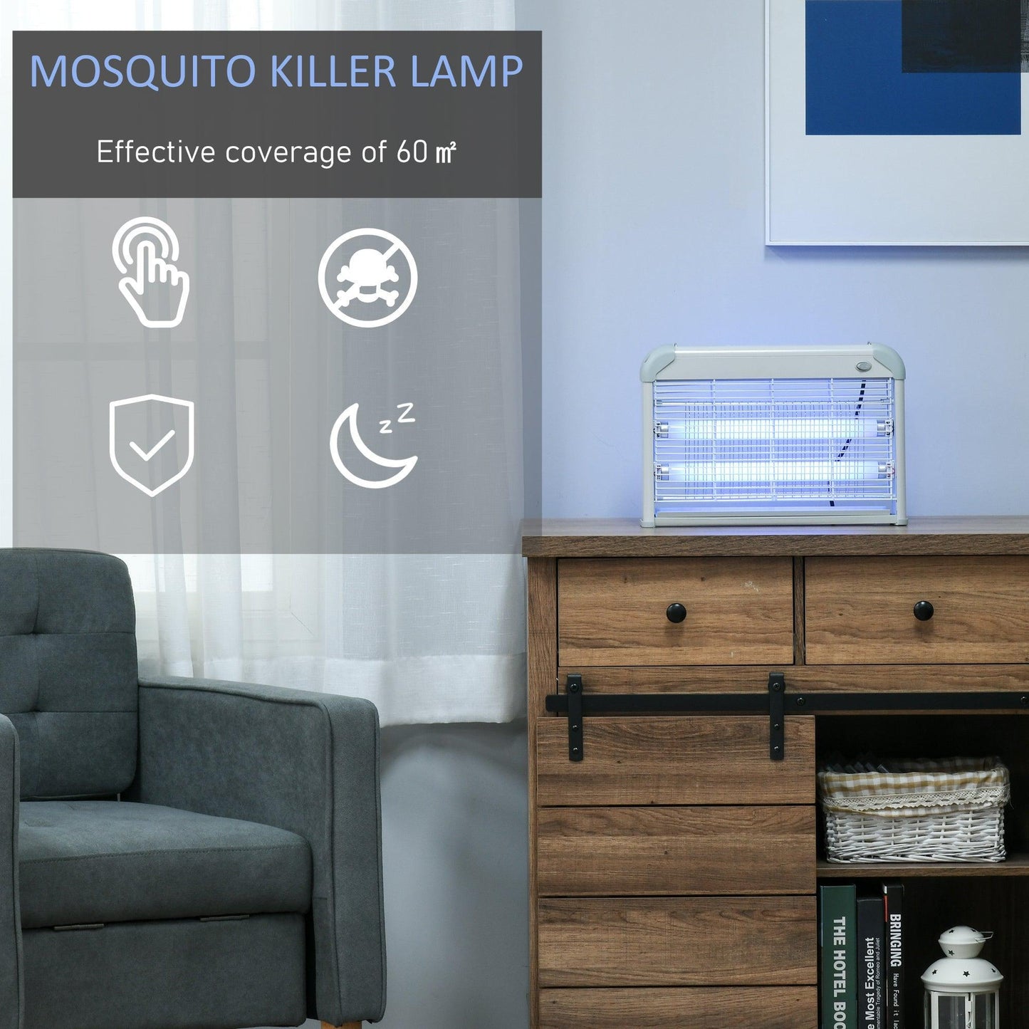 Outsunny Electric Bug Zapper - 20W Fly Mosquito Killer - ALL4U RETAILER LTD