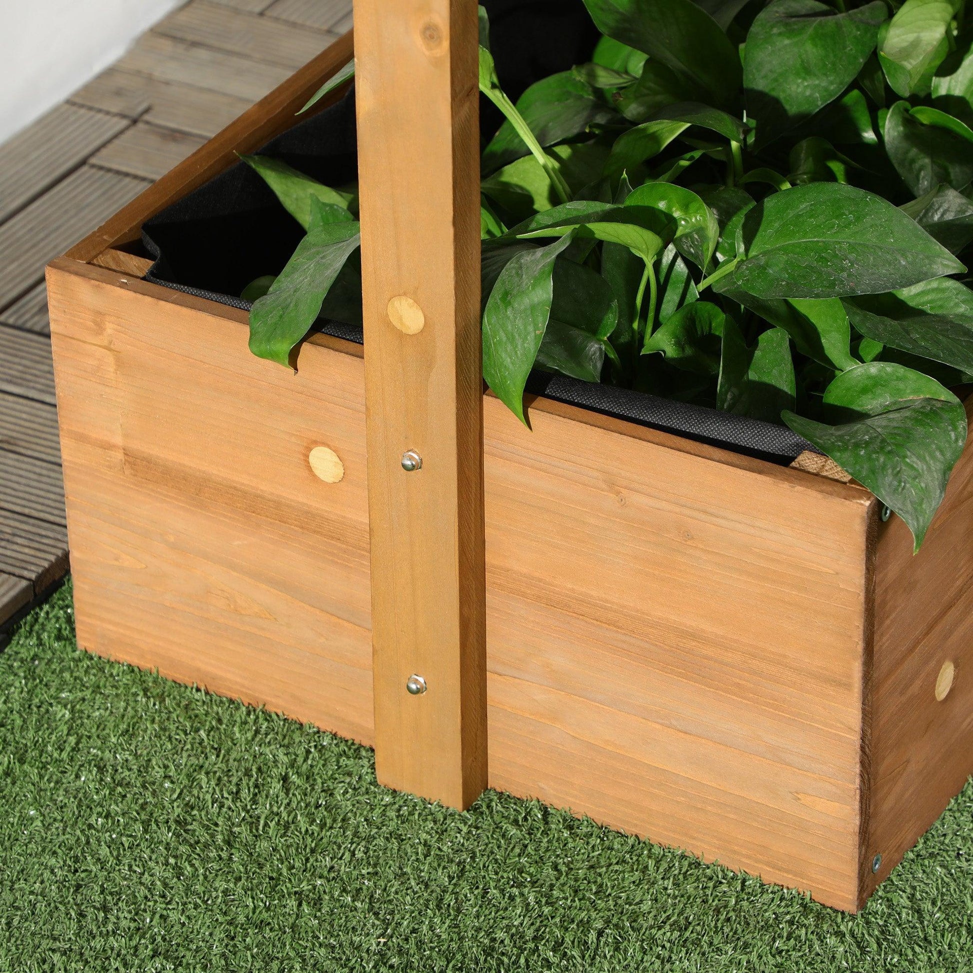 Outsunny Elevated Fir Wood Planter Box, 4-Tier Vertical Stand - ALL4U RETAILER LTD