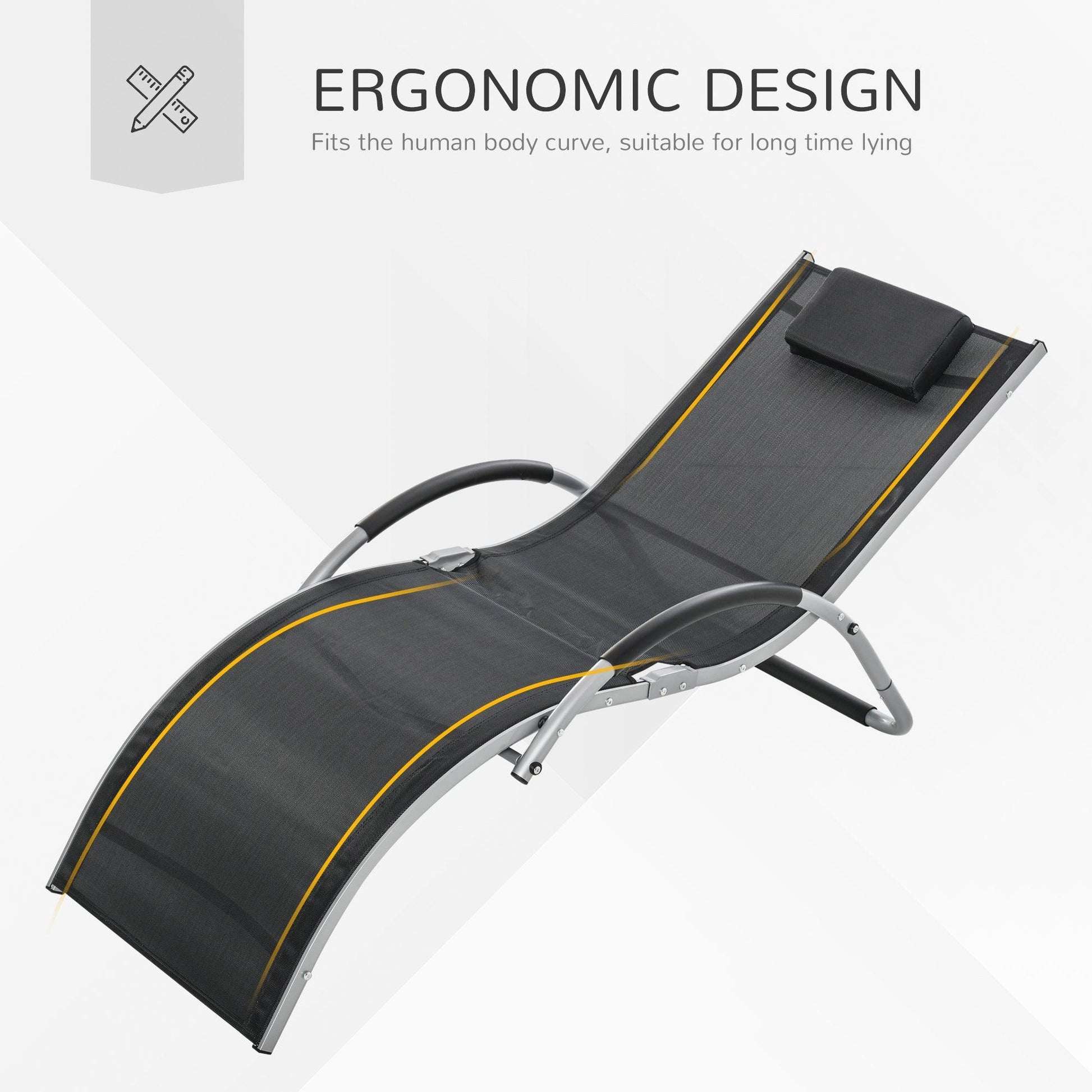 Outsunny Ergonomic Lounger Chair: Portable and Comfortable - ALL4U RETAILER LTD