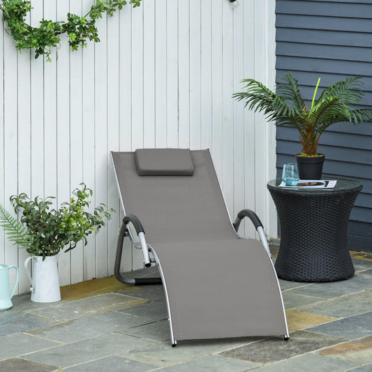 Outsunny Ergonomic Lounger Chair: Portable & Comfy - ALL4U RETAILER LTD