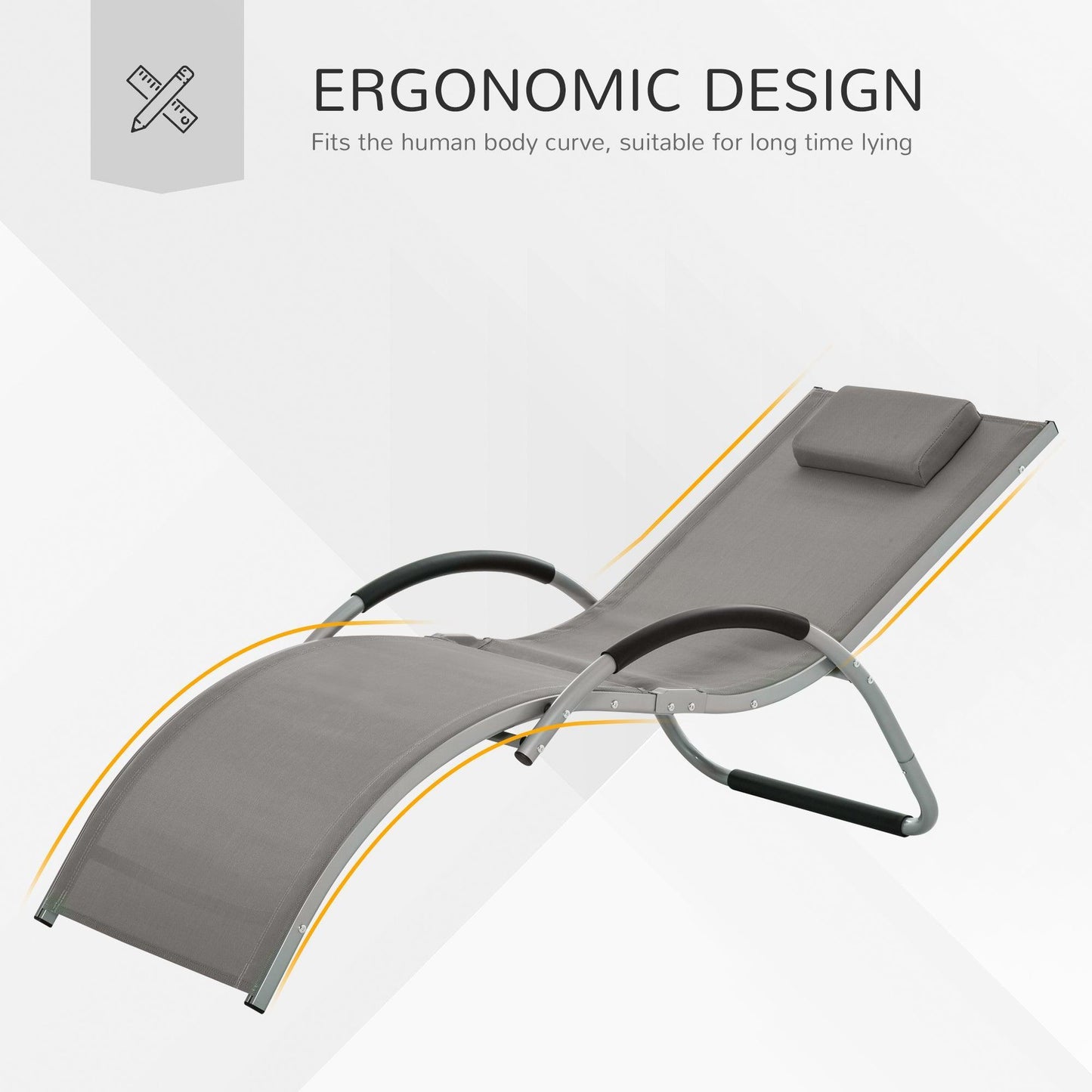 Outsunny Ergonomic Lounger Chair: Portable & Comfy - ALL4U RETAILER LTD