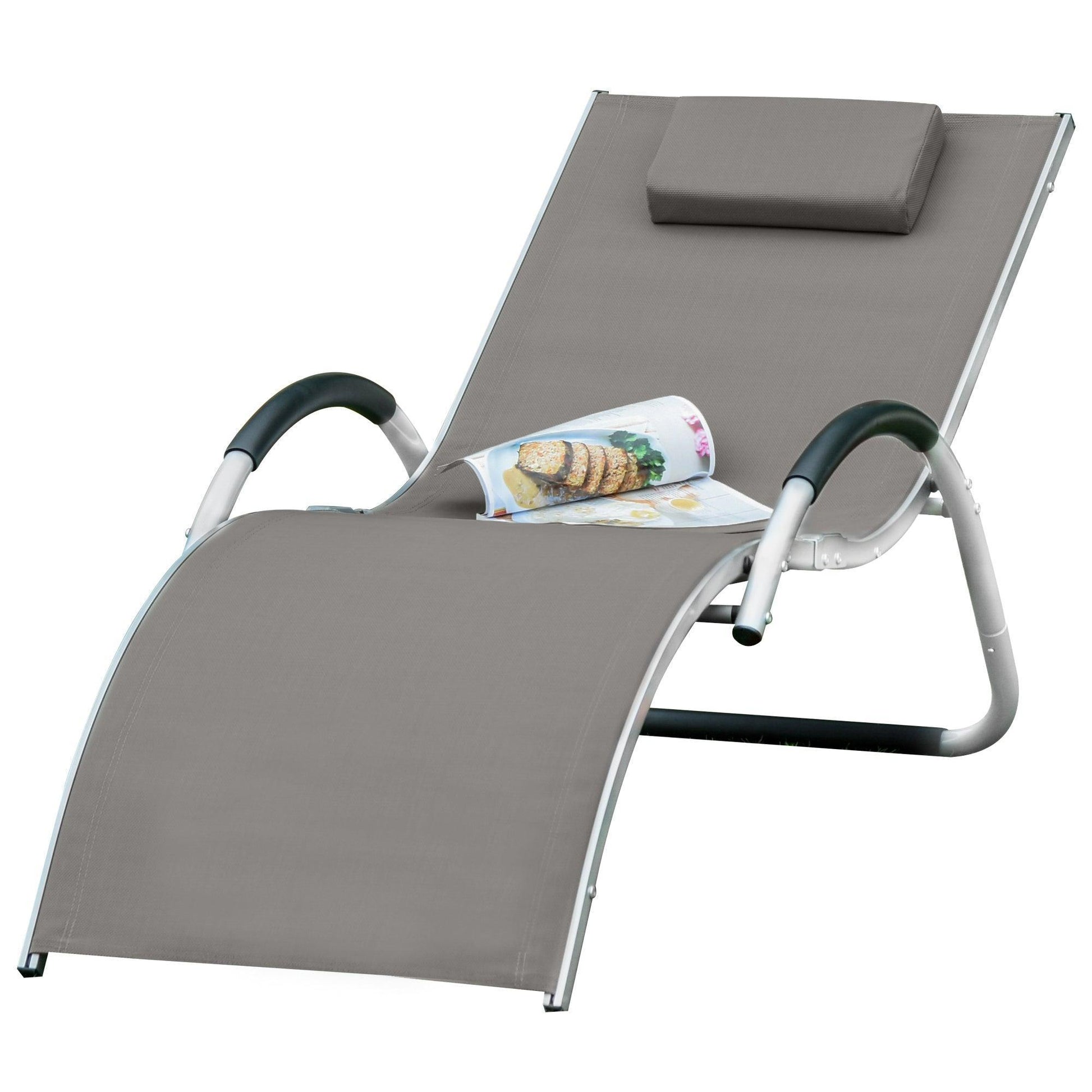 Outsunny Ergonomic Lounger Chair: Portable & Comfy - ALL4U RETAILER LTD