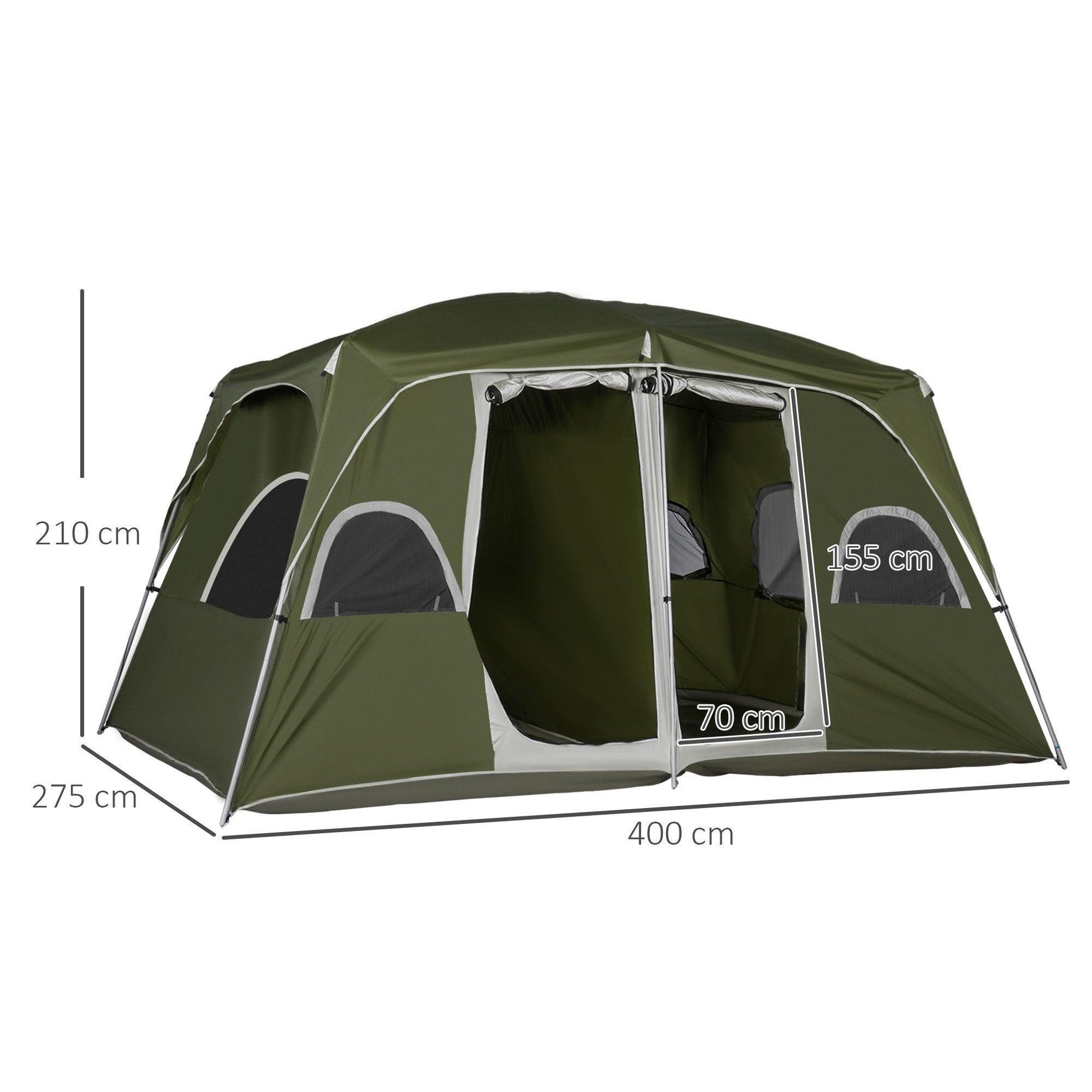 Outsunny Family Tent: Easy Set Up, 4-8 Person - ALL4U RETAILER LTD