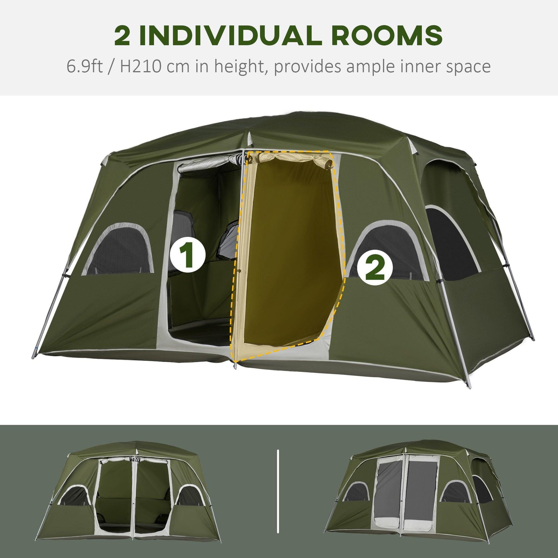Outsunny Family Tent: Easy Set Up, 4-8 Person - ALL4U RETAILER LTD