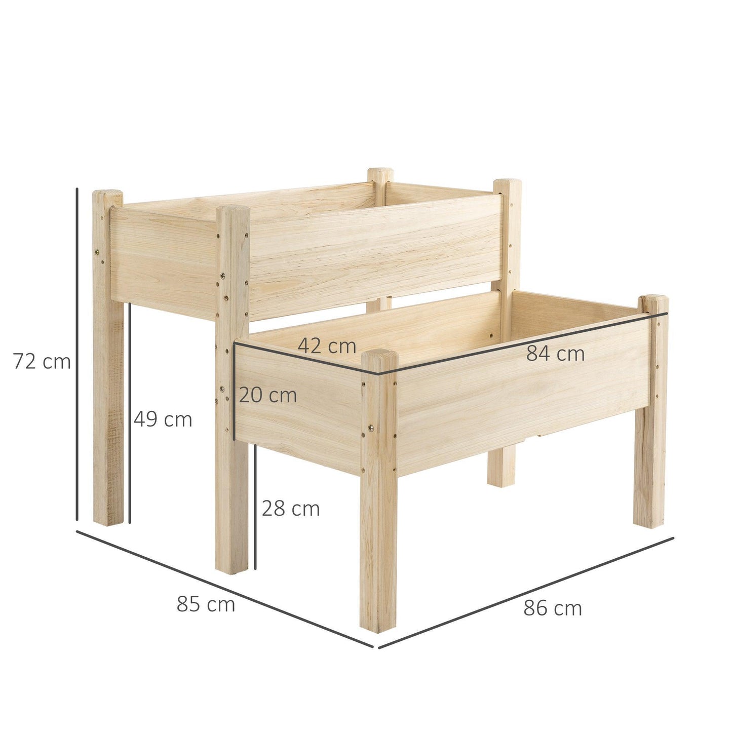 Outsunny Fir Wood Plant Raised Bed Garden - ALL4U RETAILER LTD