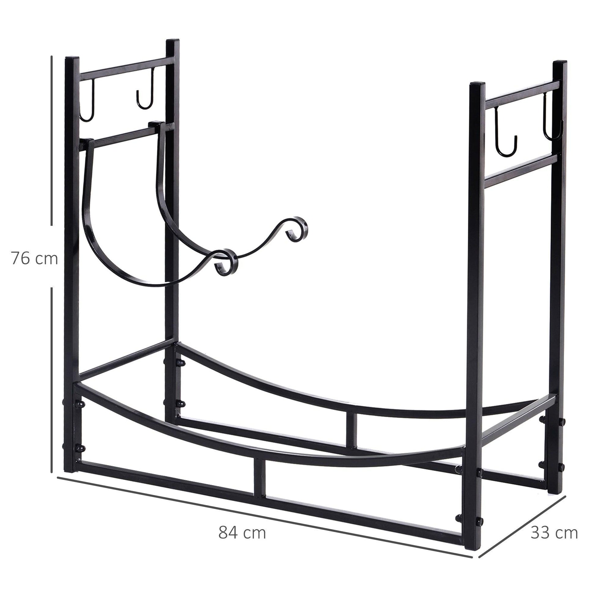 Outsunny Firewood Rack with Tools Set - ALL4U RETAILER LTD