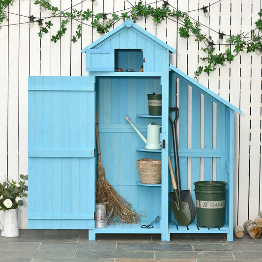 Outsunny Firewood Storage Cabinet with Lockable Door - Waterproof - ALL4U RETAILER LTD