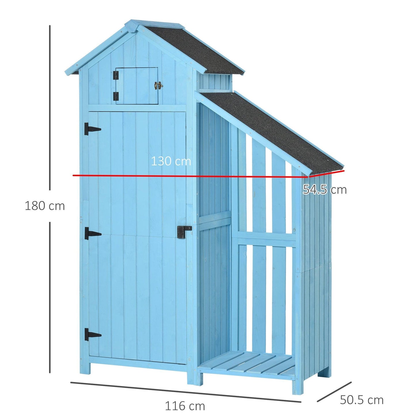 Outsunny Firewood Storage Cabinet with Lockable Door - Waterproof - ALL4U RETAILER LTD