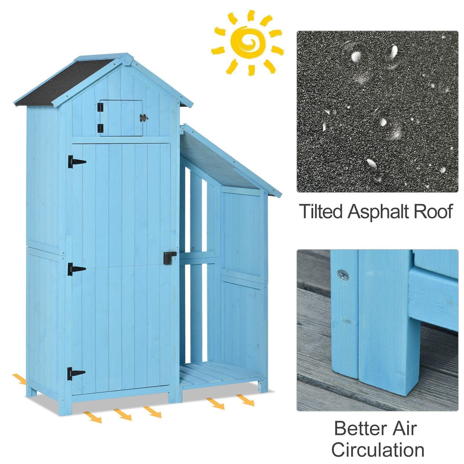 Outsunny Firewood Storage Cabinet with Lockable Door - Waterproof - ALL4U RETAILER LTD