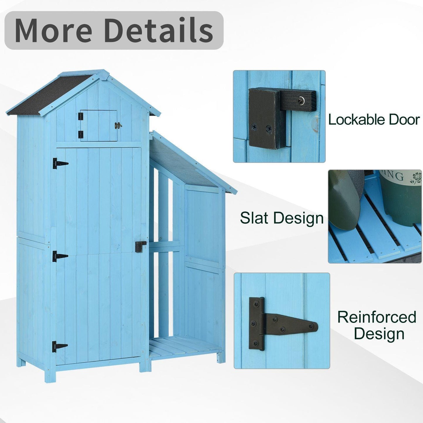 Outsunny Firewood Storage Cabinet with Lockable Door - Waterproof - ALL4U RETAILER LTD