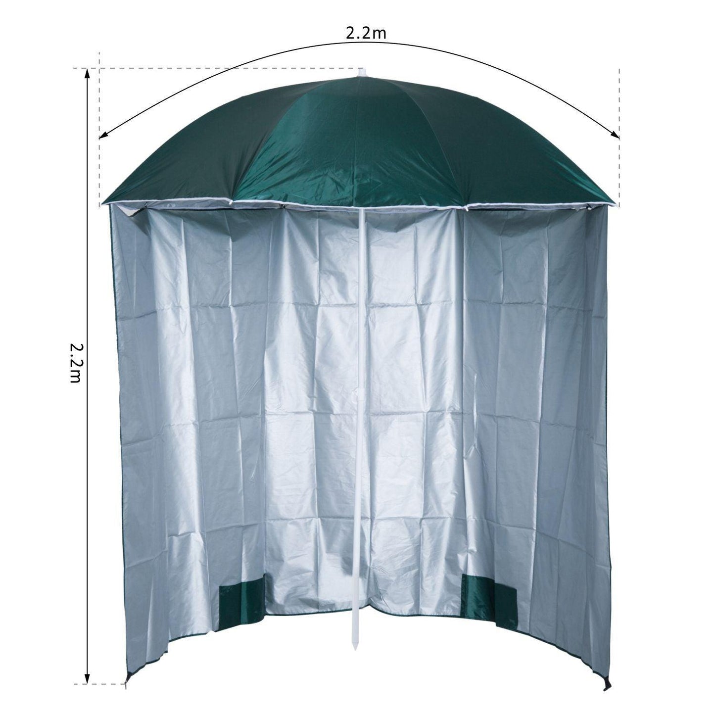 Outsunny Fishing Umbrella - 2.2M Dark Green - ALL4U RETAILER LTD