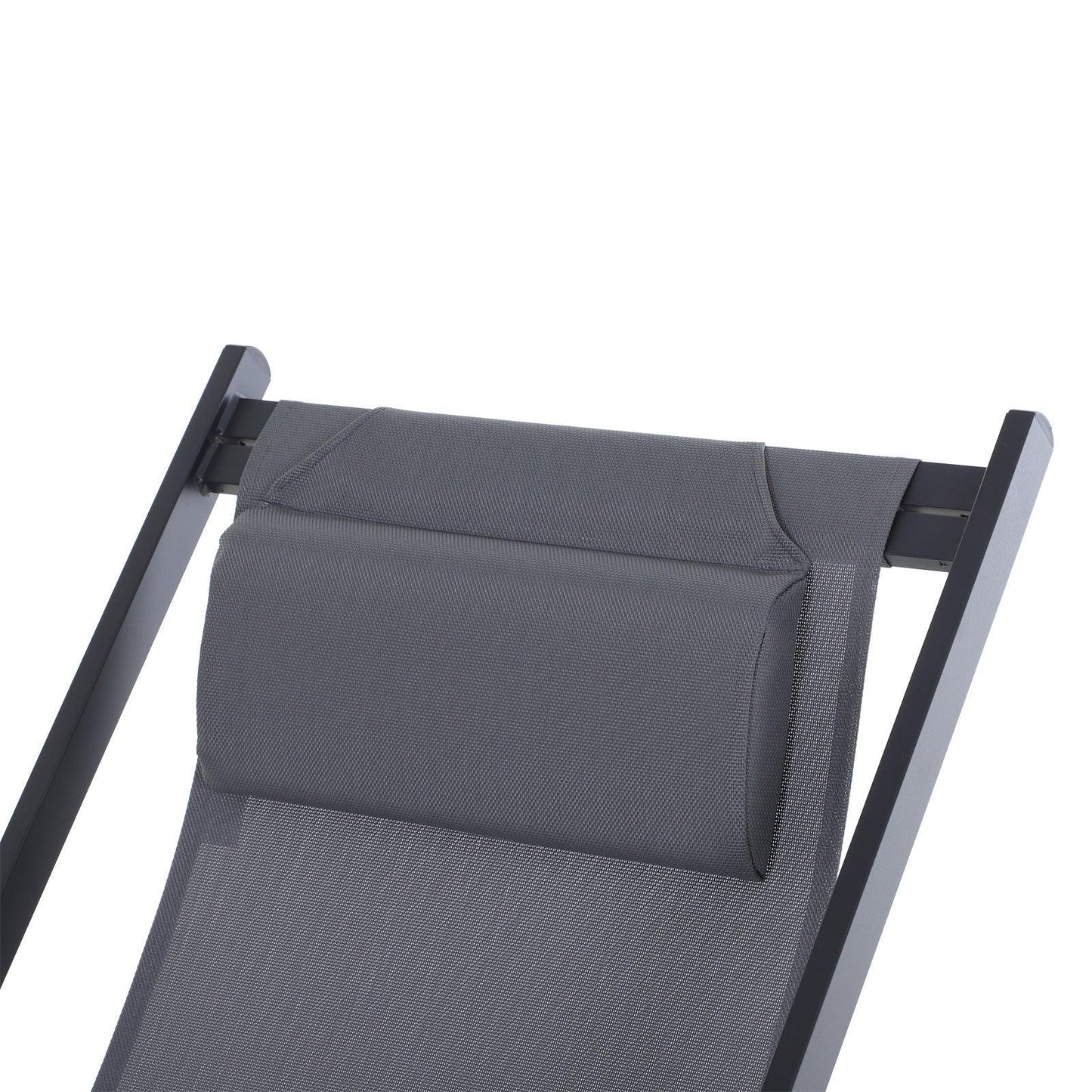 Outsunny Foldable Beach Loungers - Set of 2, Grey - ALL4U RETAILER LTD