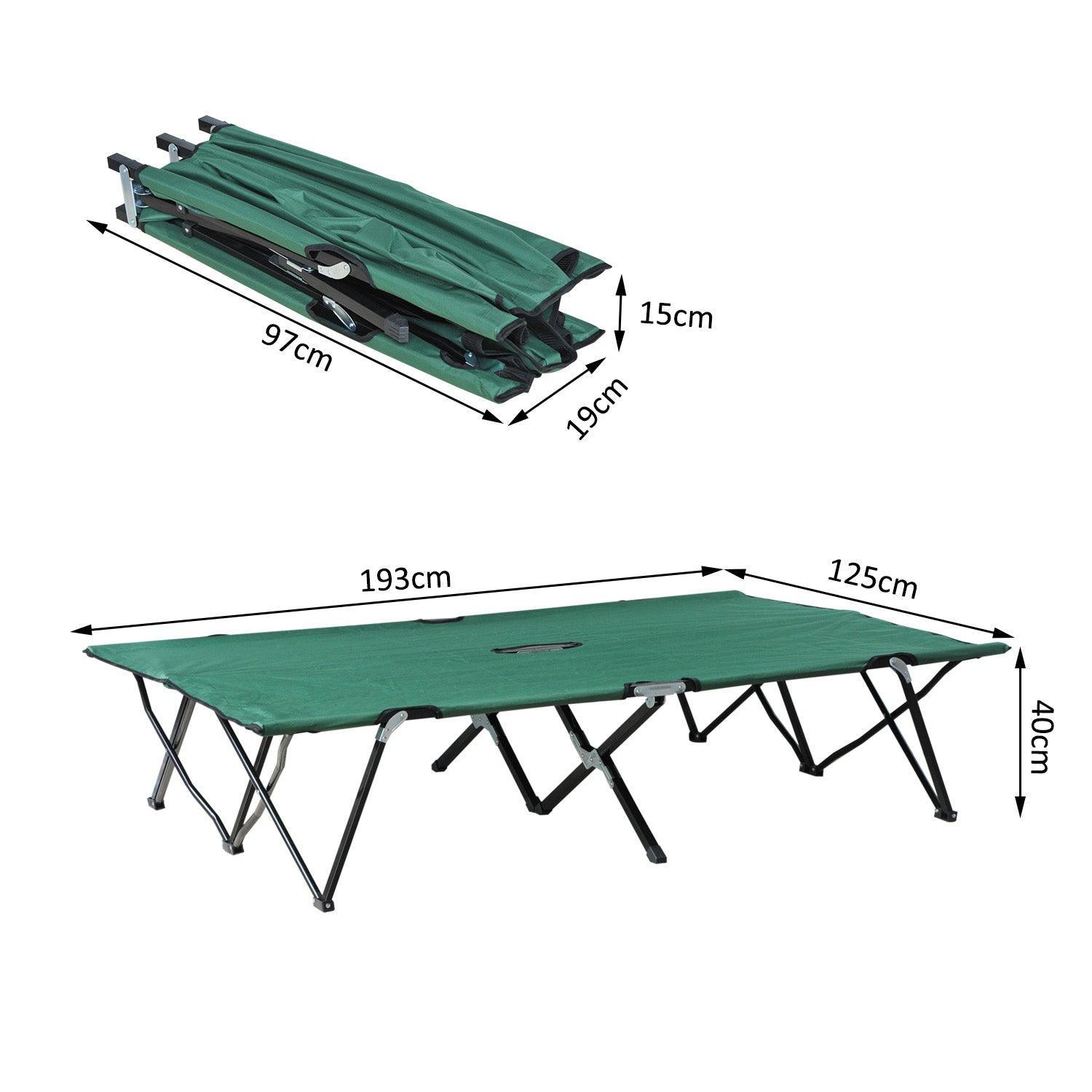 Outsunny Foldable Camping Cot (Green) - ALL4U RETAILER LTD