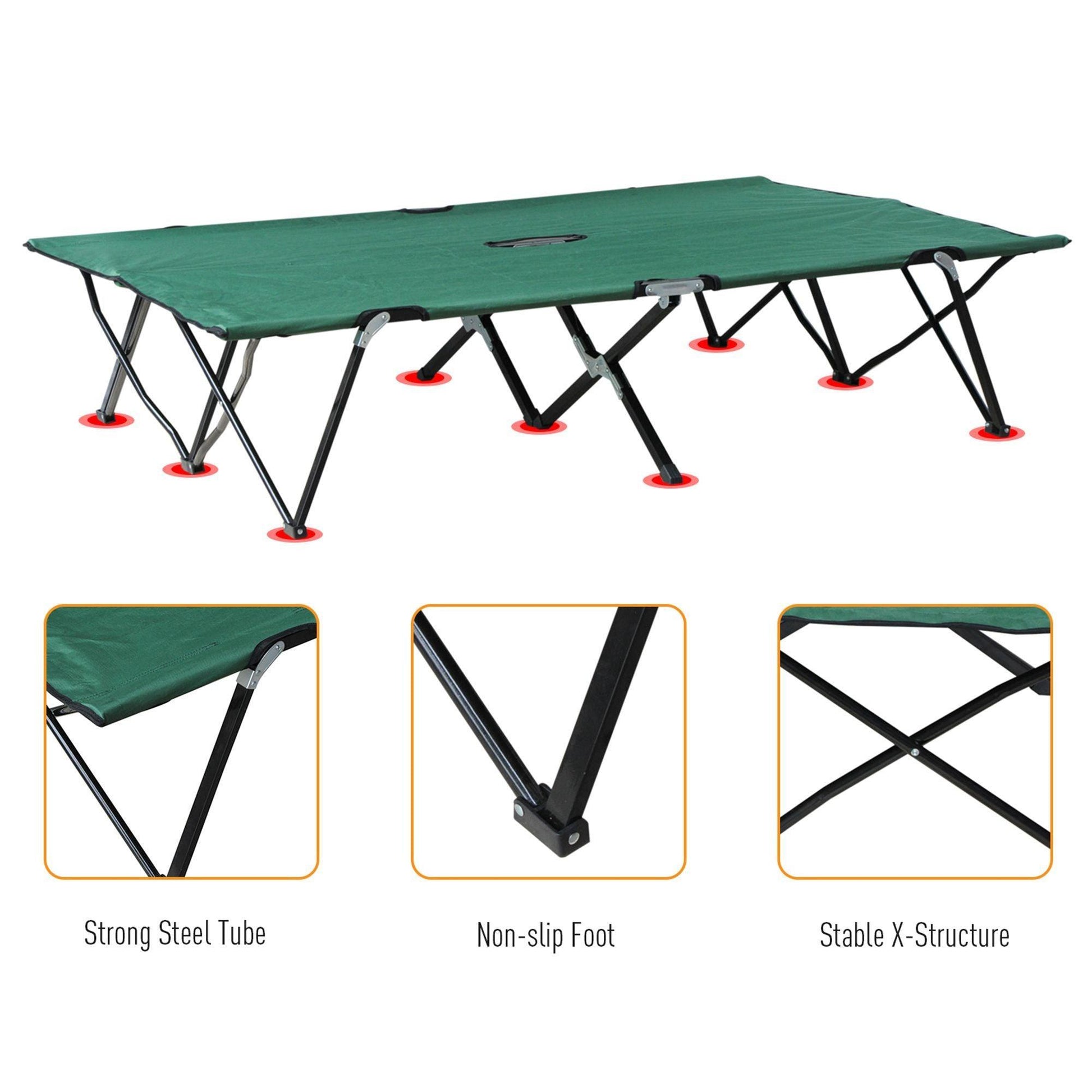 Outsunny Foldable Camping Cot (Green) - ALL4U RETAILER LTD