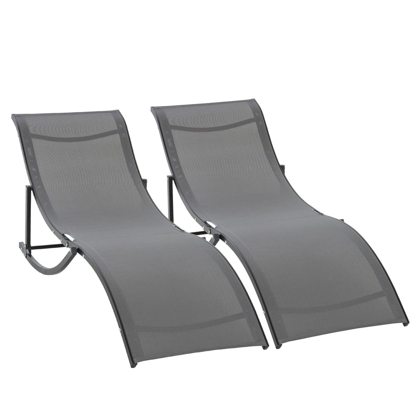 Outsunny Foldable Grey Lounge Chair: Patio/Beach/Garden - ALL4U RETAILER LTD