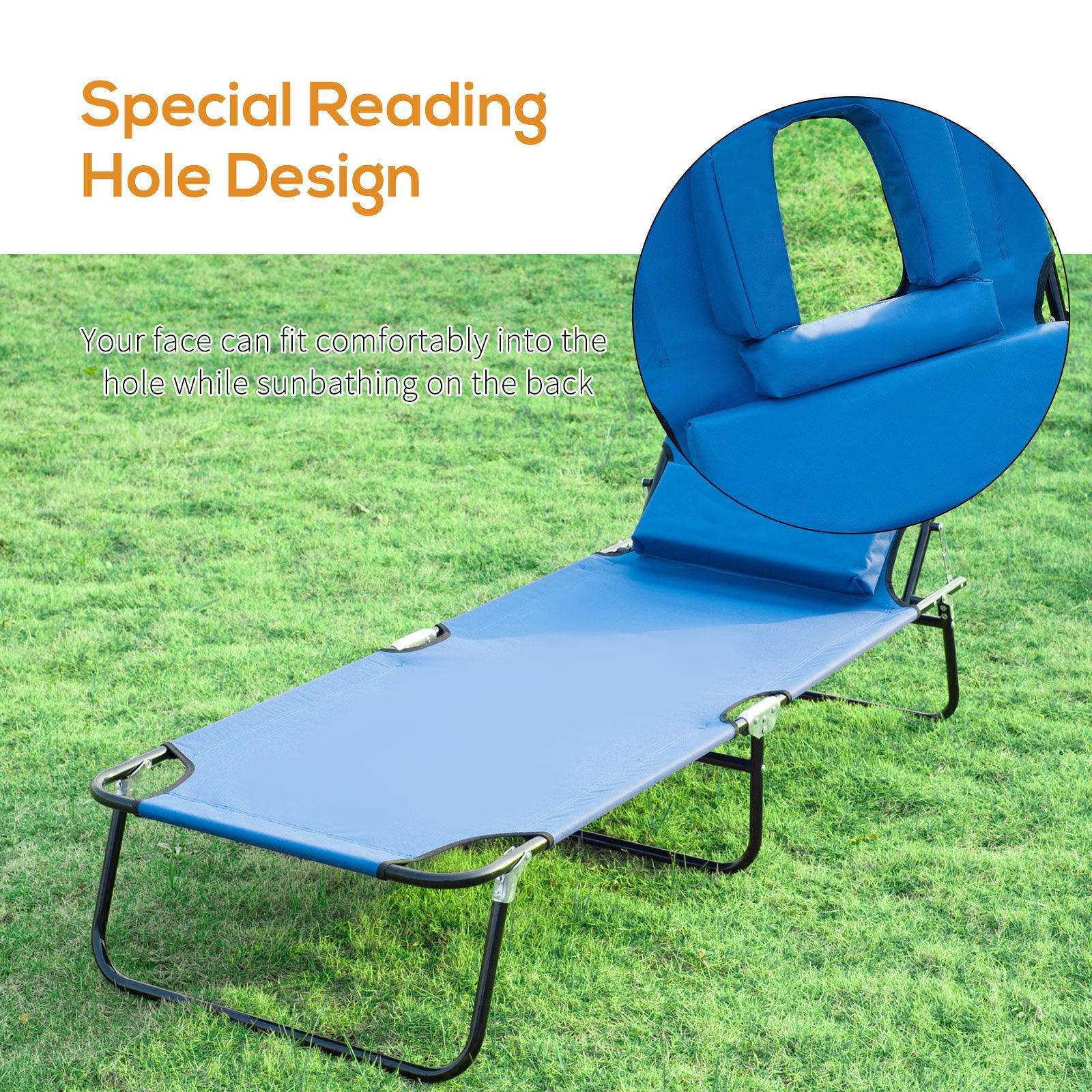 Outsunny Foldable Reclining Sun Lounger Chair - ALL4U RETAILER LTD