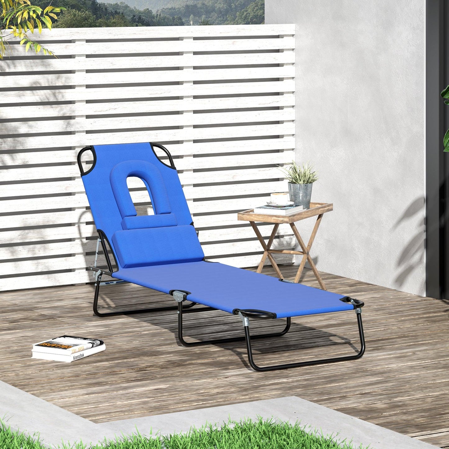 Outsunny Foldable Reclining Sun Lounger Chair - ALL4U RETAILER LTD