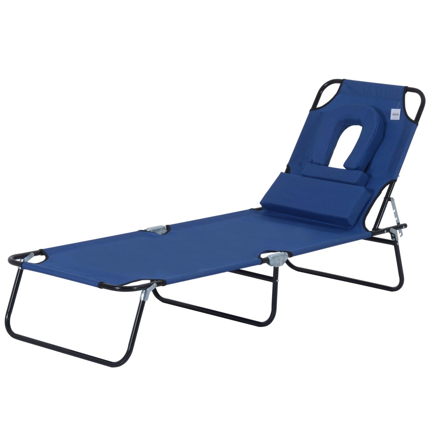 Outsunny Foldable Reclining Sun Lounger Chair - ALL4U RETAILER LTD