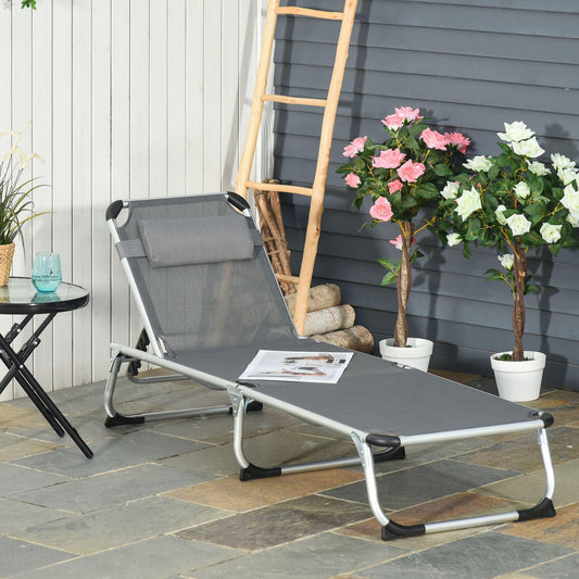 Outsunny Foldable Reclining Sun Lounger Cot - ALL4U RETAILER LTD