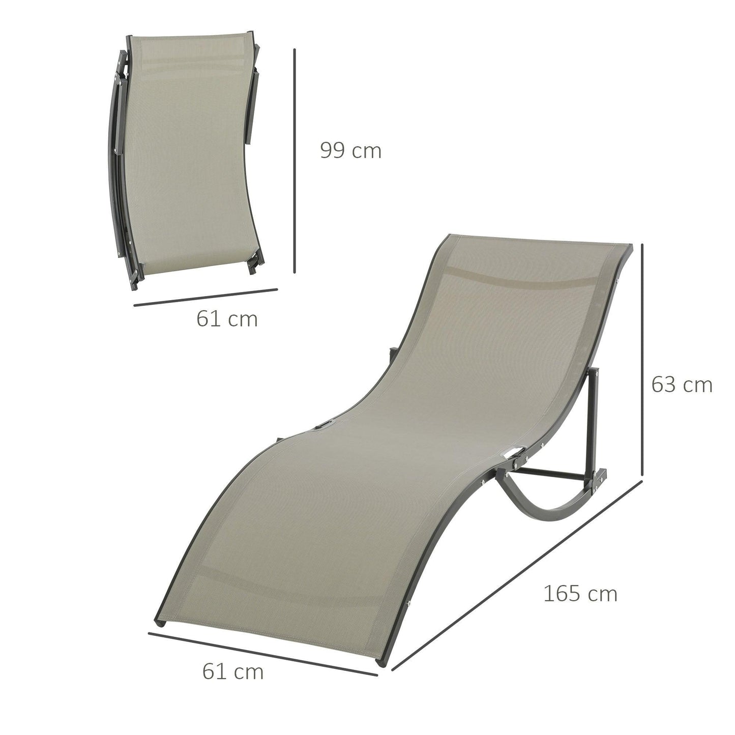 Outsunny Foldable Reclining Sun Loungers - Set of 2 - ALL4U RETAILER LTD