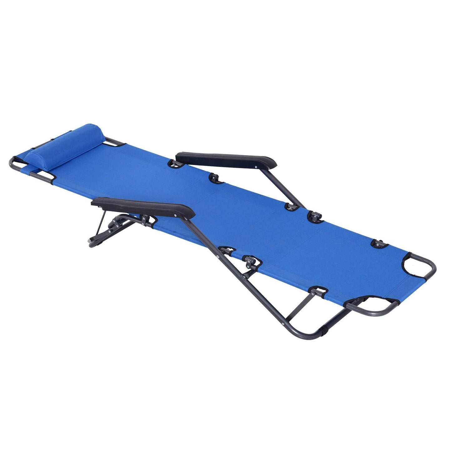 Outsunny Foldable Sun Loungers, Blue - ALL4U RETAILER LTD