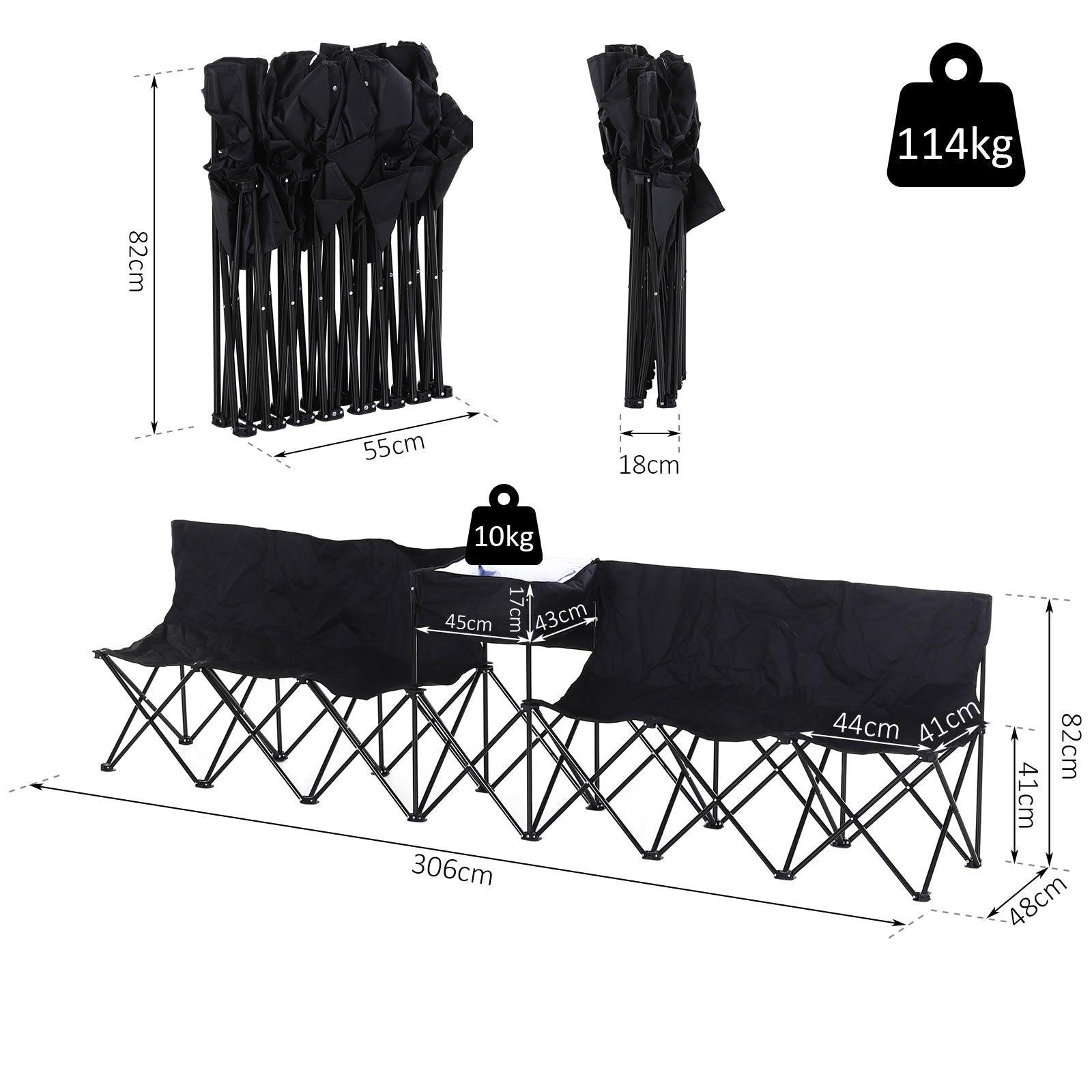 Outsunny Folding 6-Seater Camping Bench & Cooler Bag - ALL4U RETAILER LTD