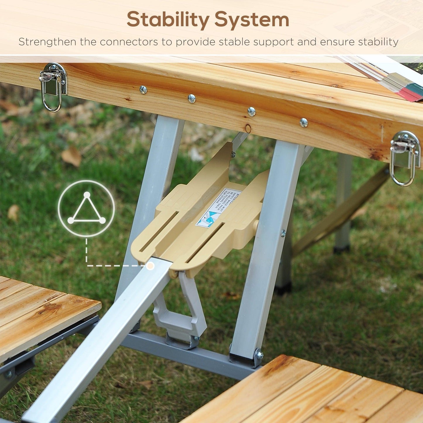 Outsunny Folding Camping Picnic Table - Portable & Durable - ALL4U RETAILER LTD