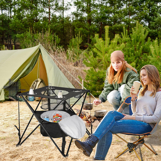 Outsunny Folding Camping Table with Cooler - ALL4U RETAILER LTD
