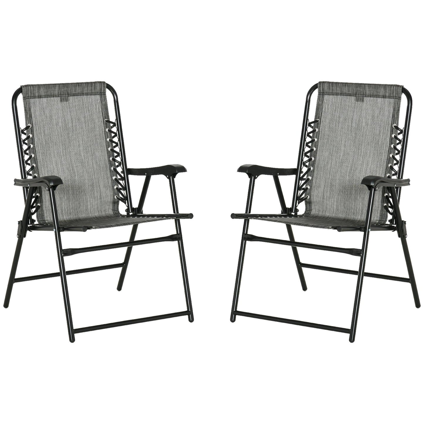 Outsunny Folding Chair Set: Outdoor Loungers for Camping Pool Beach - ALL4U RETAILER LTD