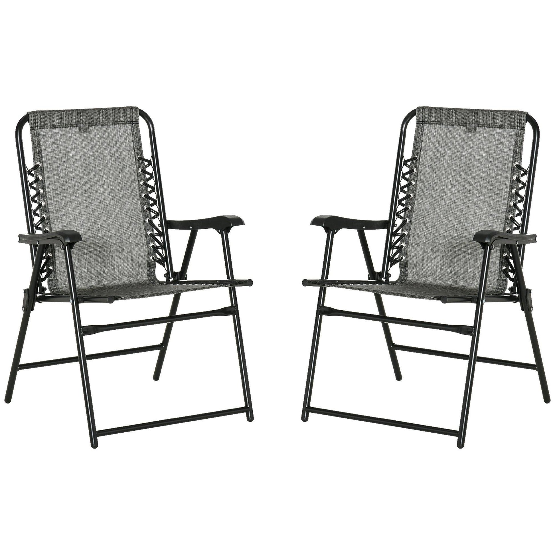 Outsunny Folding Chair Set: Outdoor Loungers for Camping Pool Beach - ALL4U RETAILER LTD