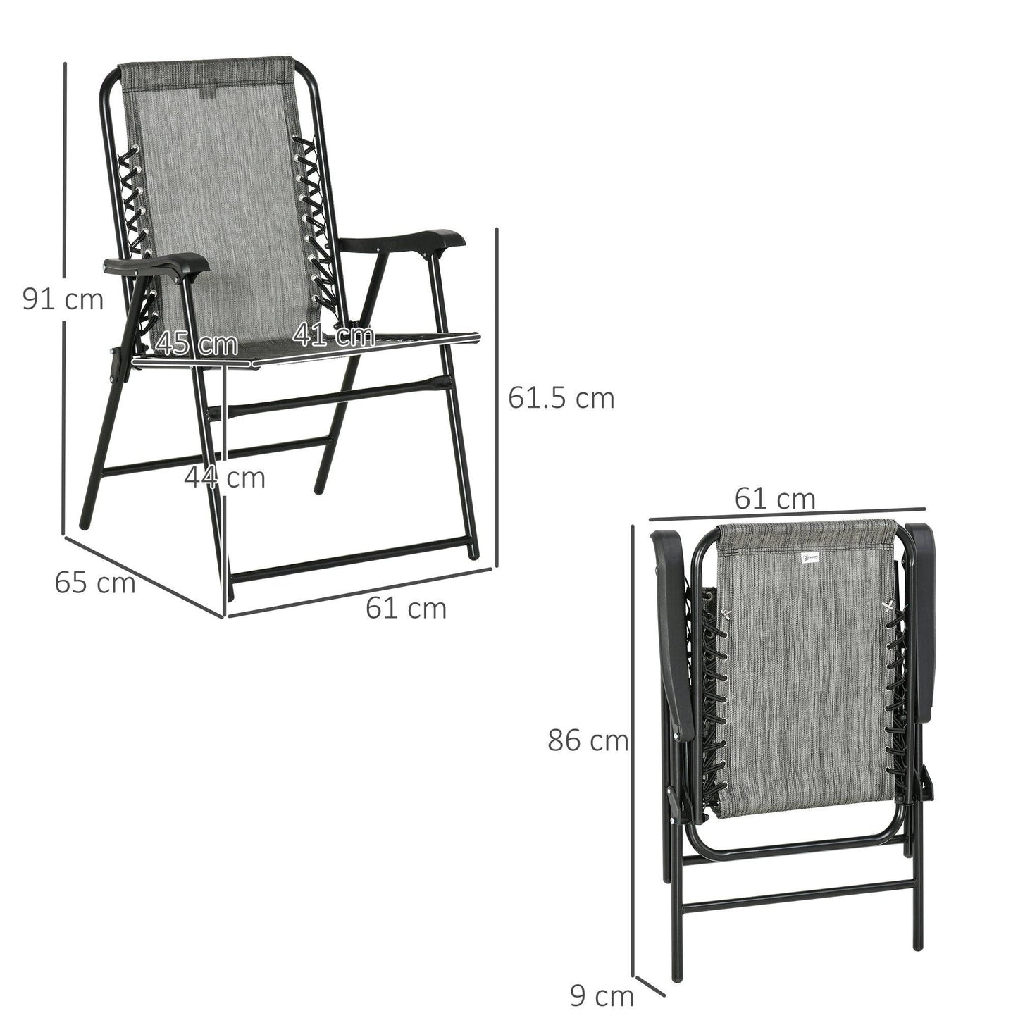 Outsunny Folding Chair Set: Outdoor Loungers for Camping Pool Beach - ALL4U RETAILER LTD