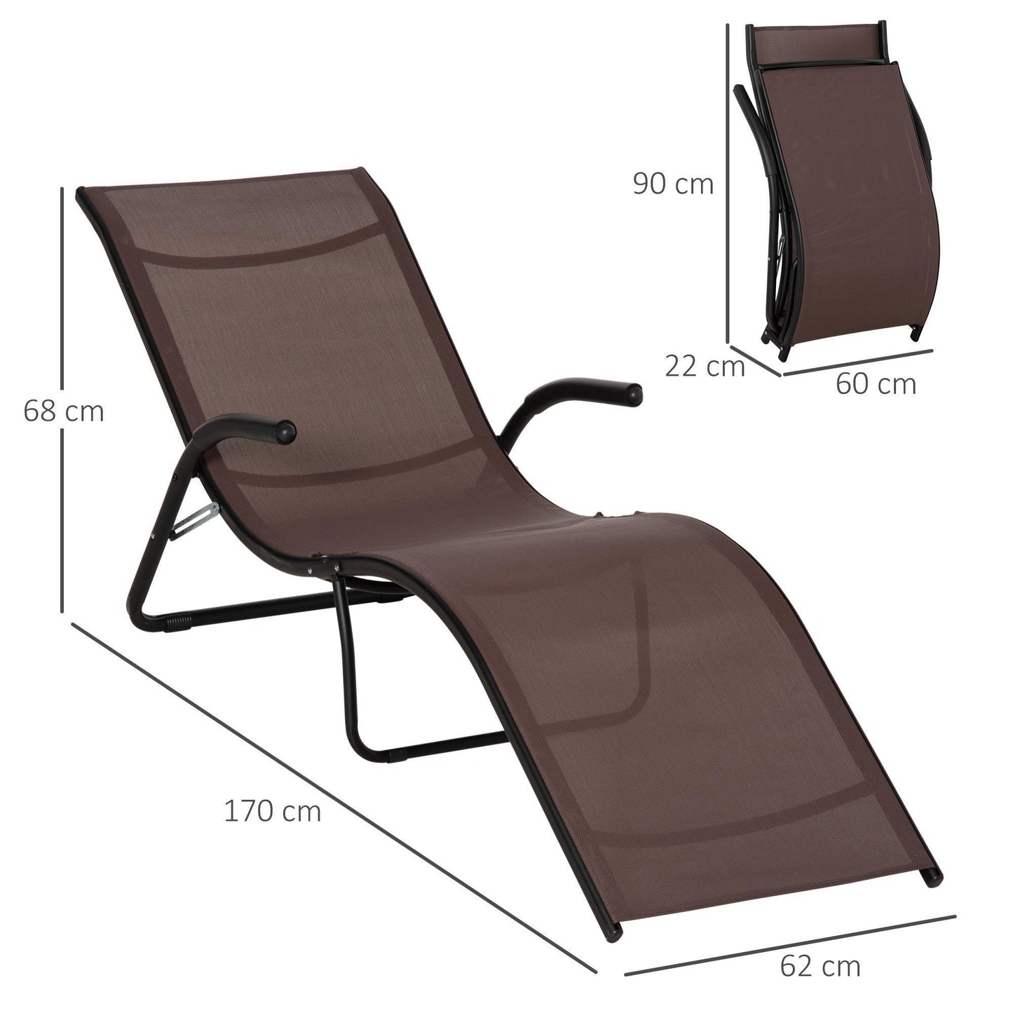 Outsunny Folding Chaise Lounge Chair - Relaxation Essential - ALL4U RETAILER LTD