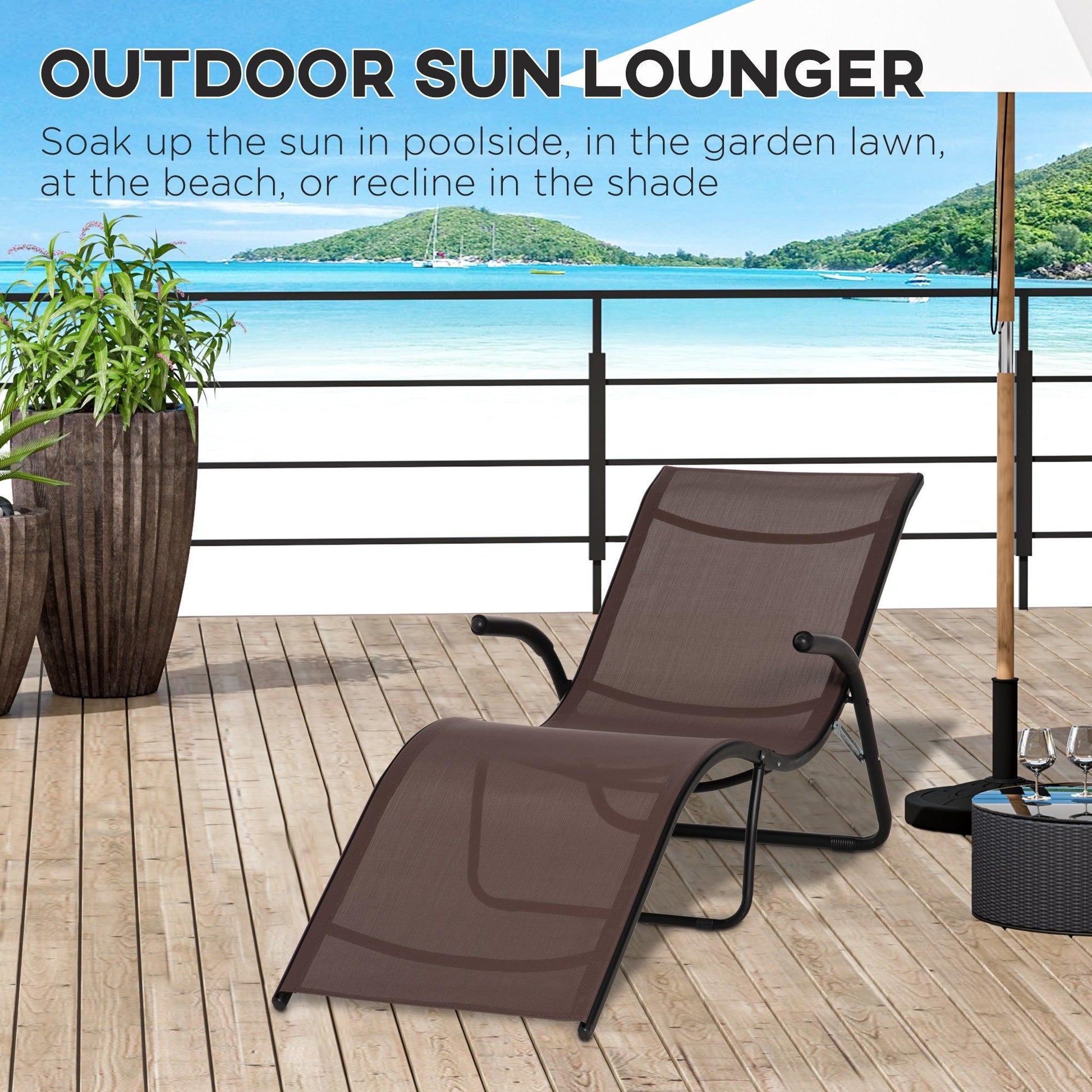 Outsunny Folding Chaise Lounge Chair - Relaxation Essential - ALL4U RETAILER LTD