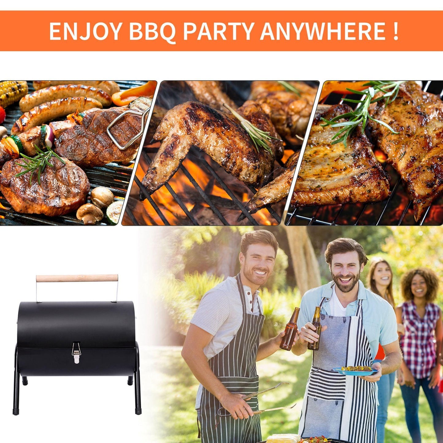 Outsunny Folding Charcoal BBQ Grill - ALL4U RETAILER LTD