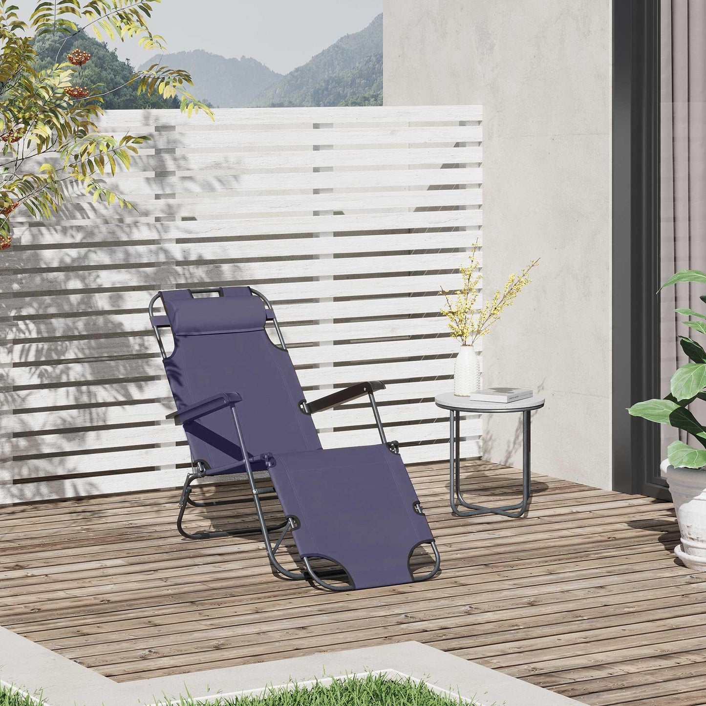 Outsunny Folding Reclining Chair: Camping Lounger - ALL4U RETAILER LTD