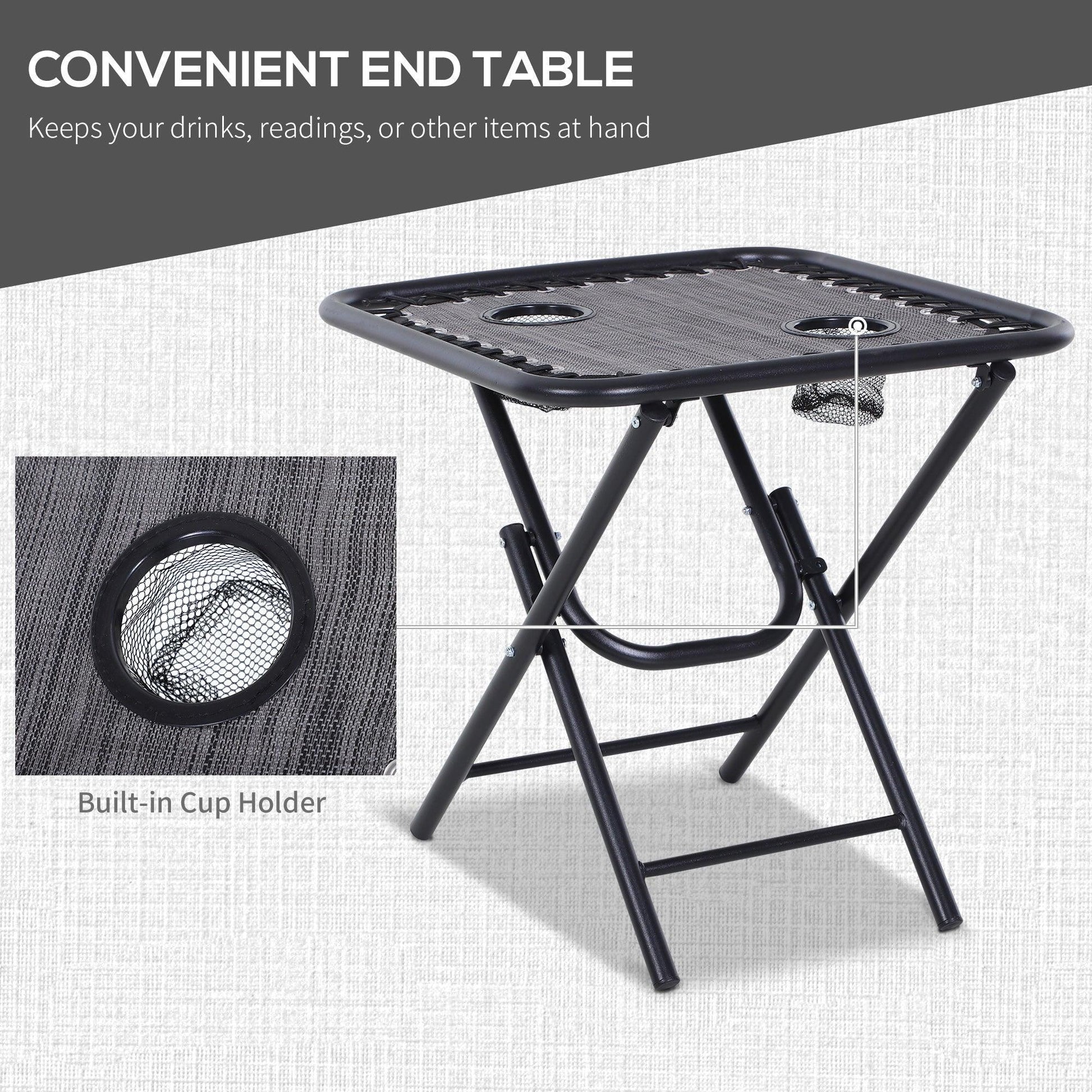 Outsunny Folding Zero Gravity Chairs and Table Set - ALL4U RETAILER LTD