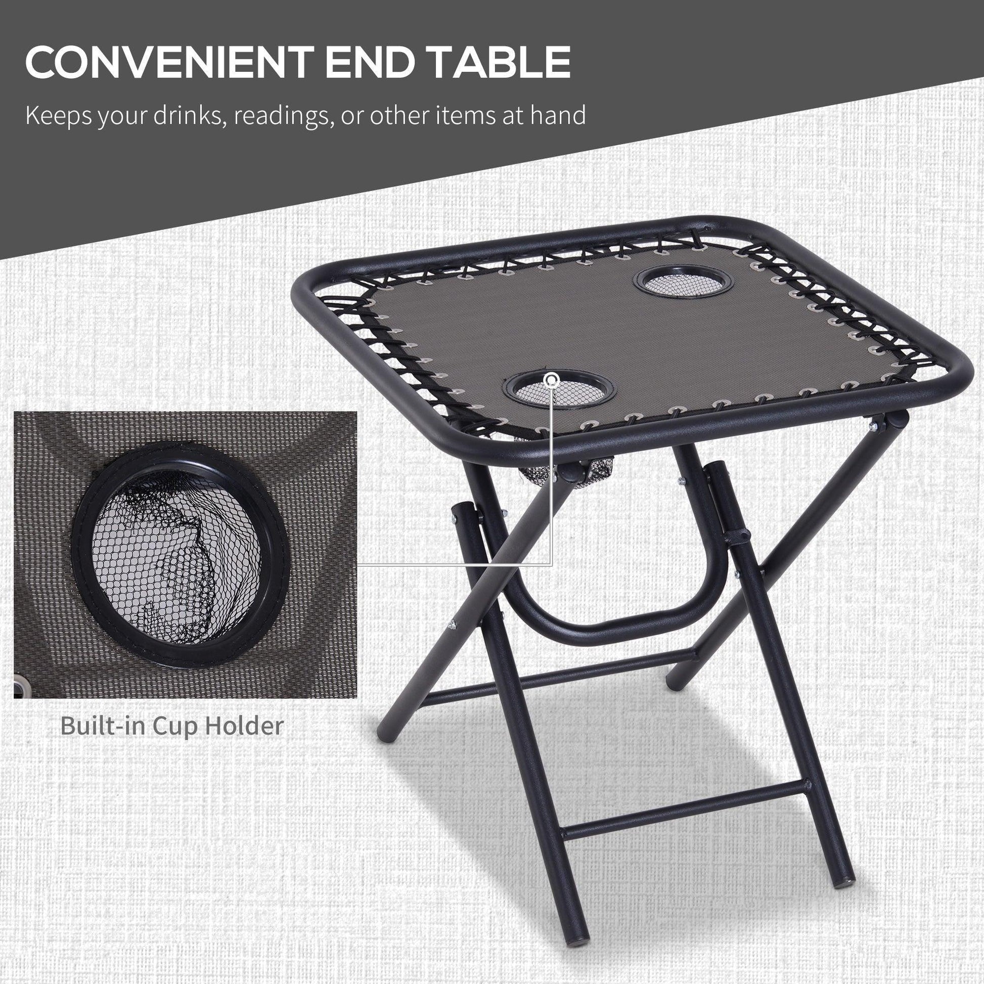 Outsunny Folding Zero Gravity Chairs Set with Table - ALL4U RETAILER LTD