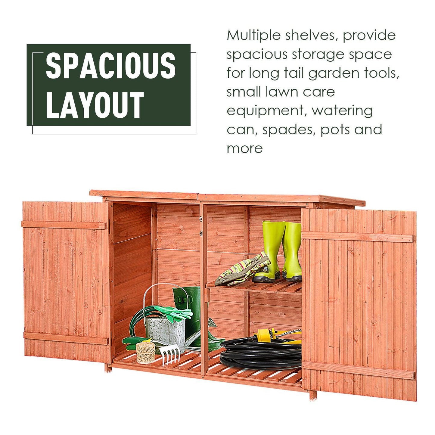 Outsunny Garden Cabinet with Double Doors - ALL4U RETAILER LTD