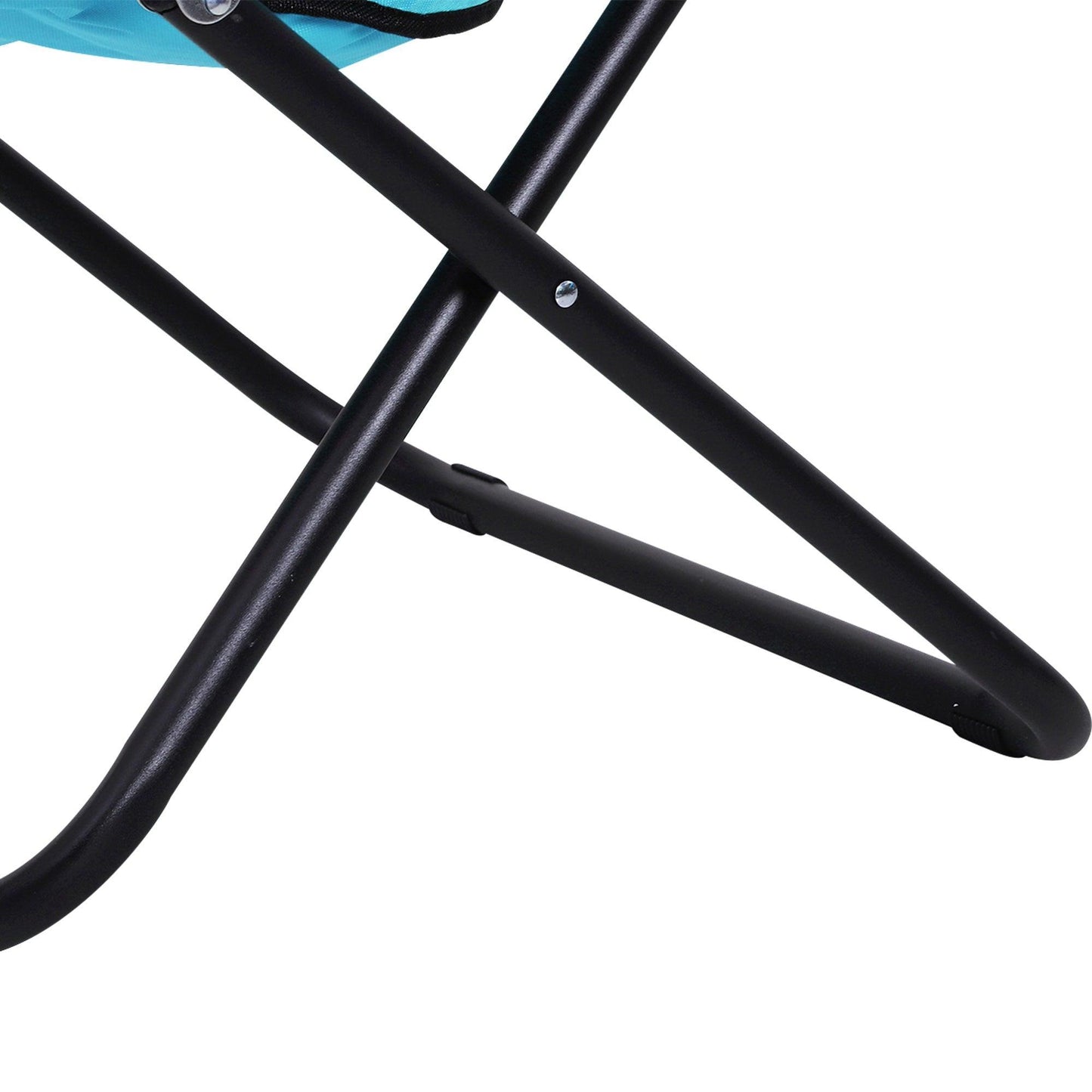 Outsunny Portable Outdoor Folding Saucer Moon Chair - Blue - ALL4U RETAILER LTD