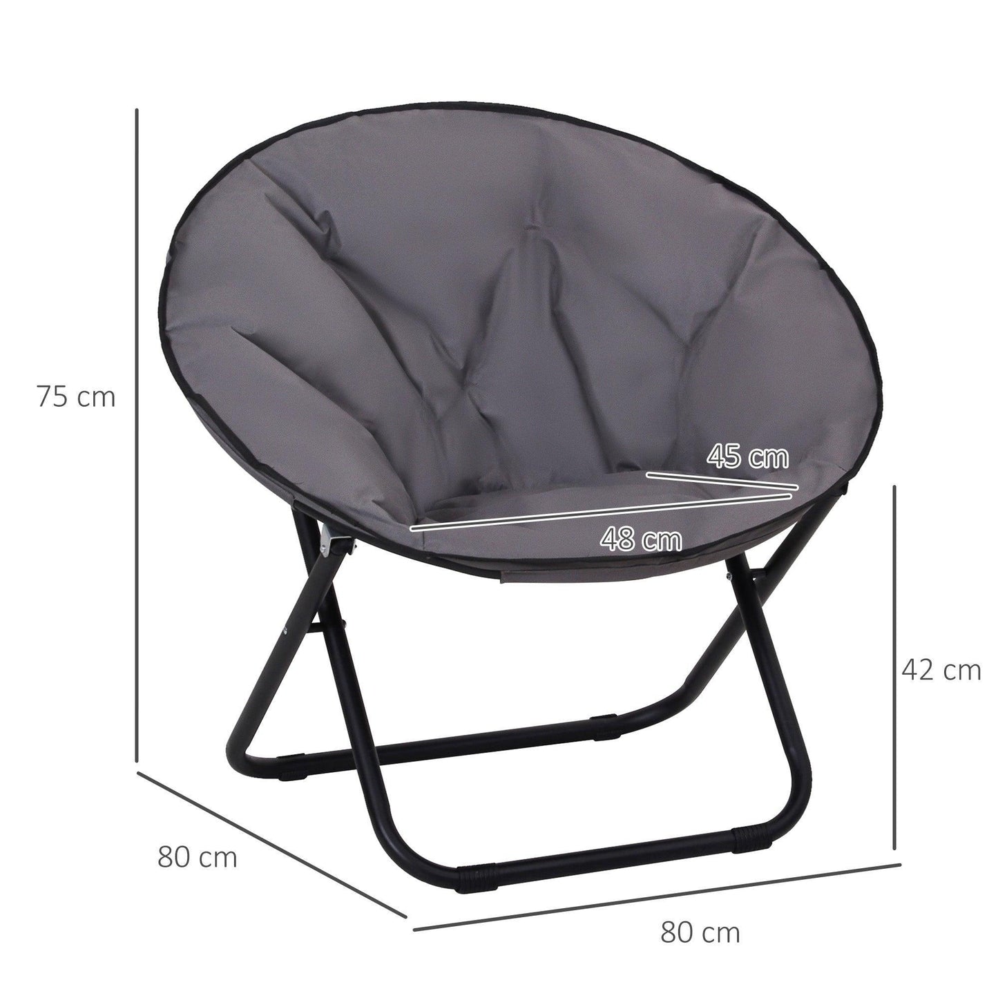 Outsunny Portable Camping Chair - Grey - ALL4U RETAILER LTD