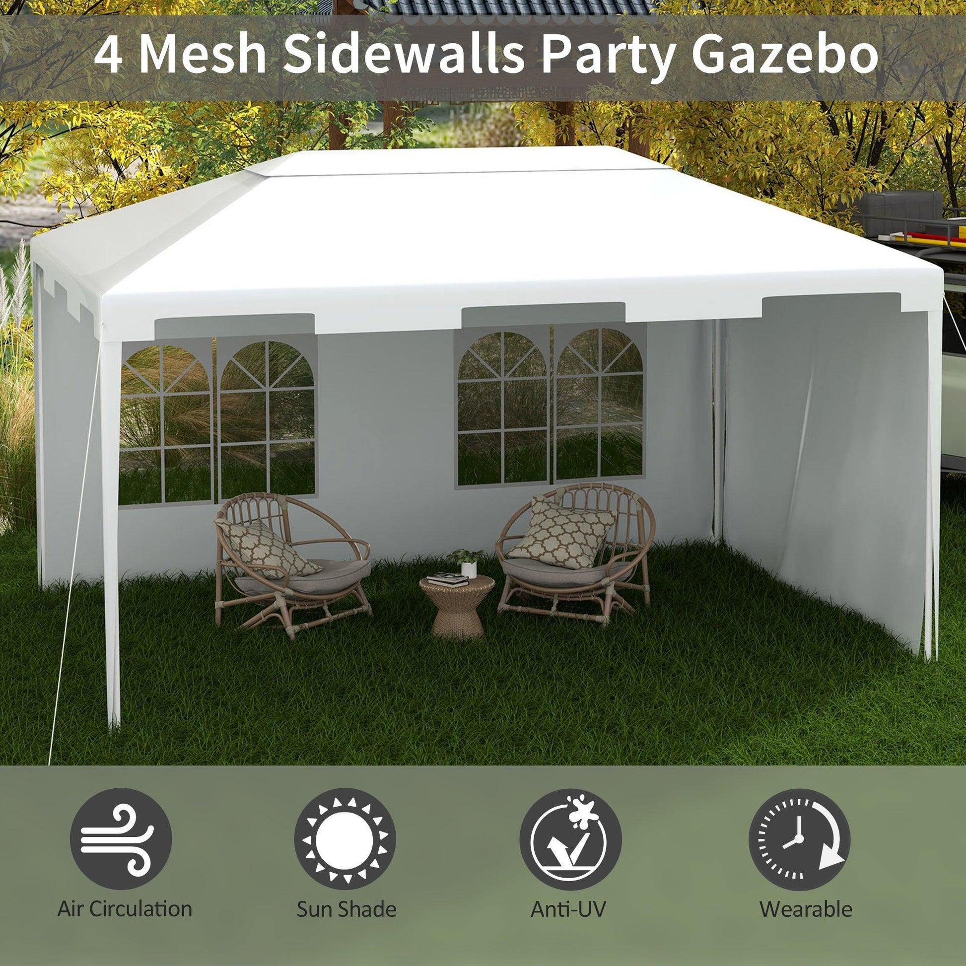 Outsunny Garden Gazebo: Elegant Outdoor Shelter - ALL4U RETAILER LTD