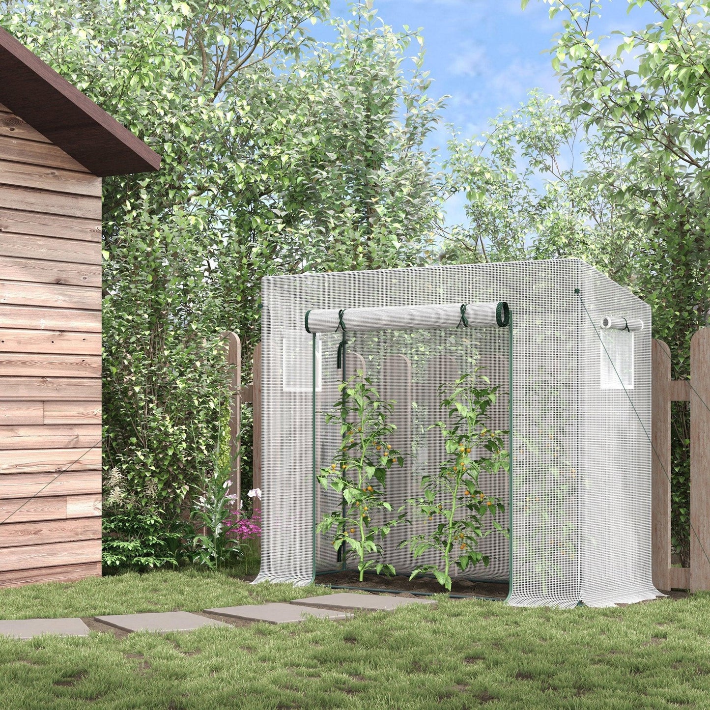 Outsunny Garden Greenhouse - Patio Lean to Hot House - ALL4U RETAILER LTD