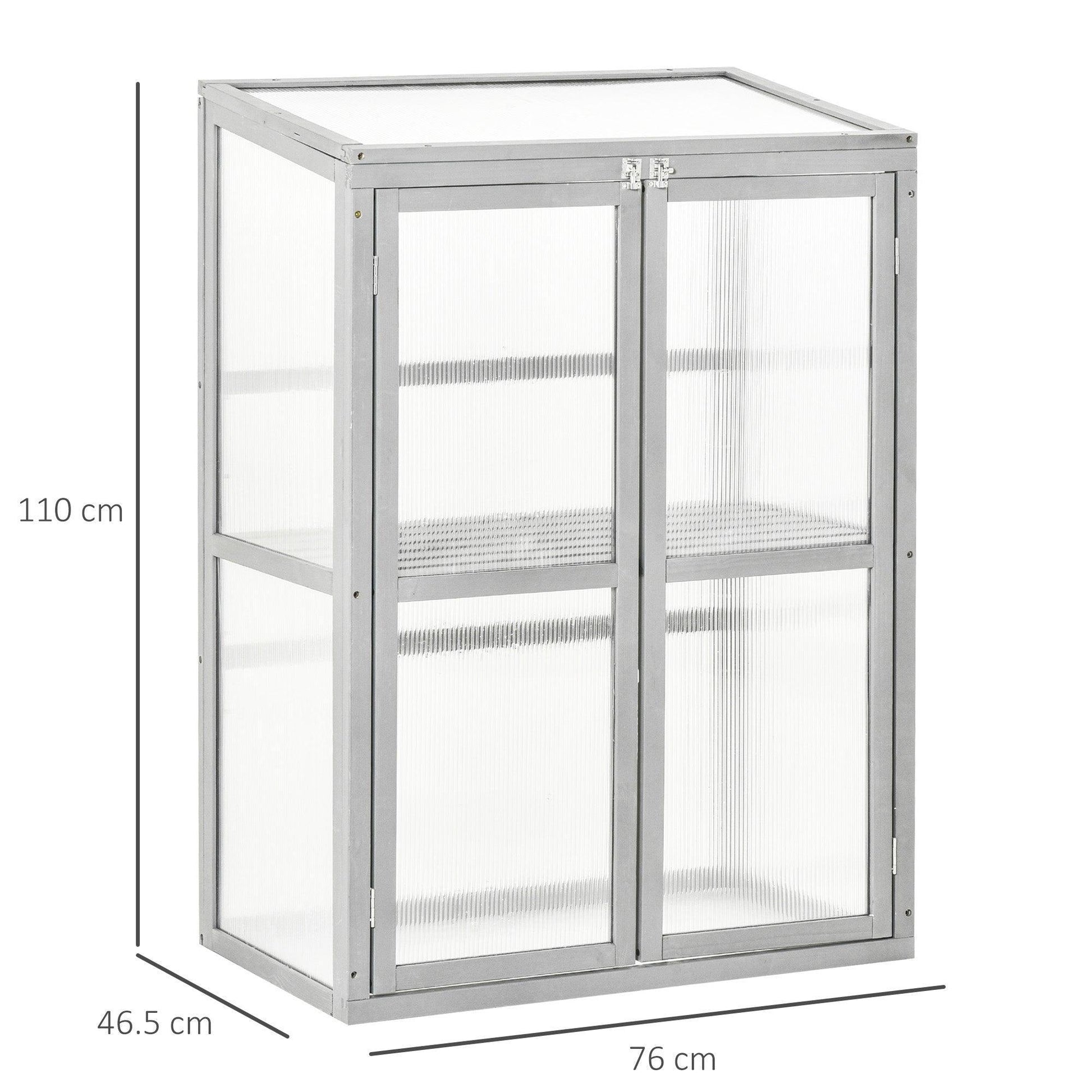 Outsunny Garden Greenhouse with Double Doors - Grey - ALL4U RETAILER LTD