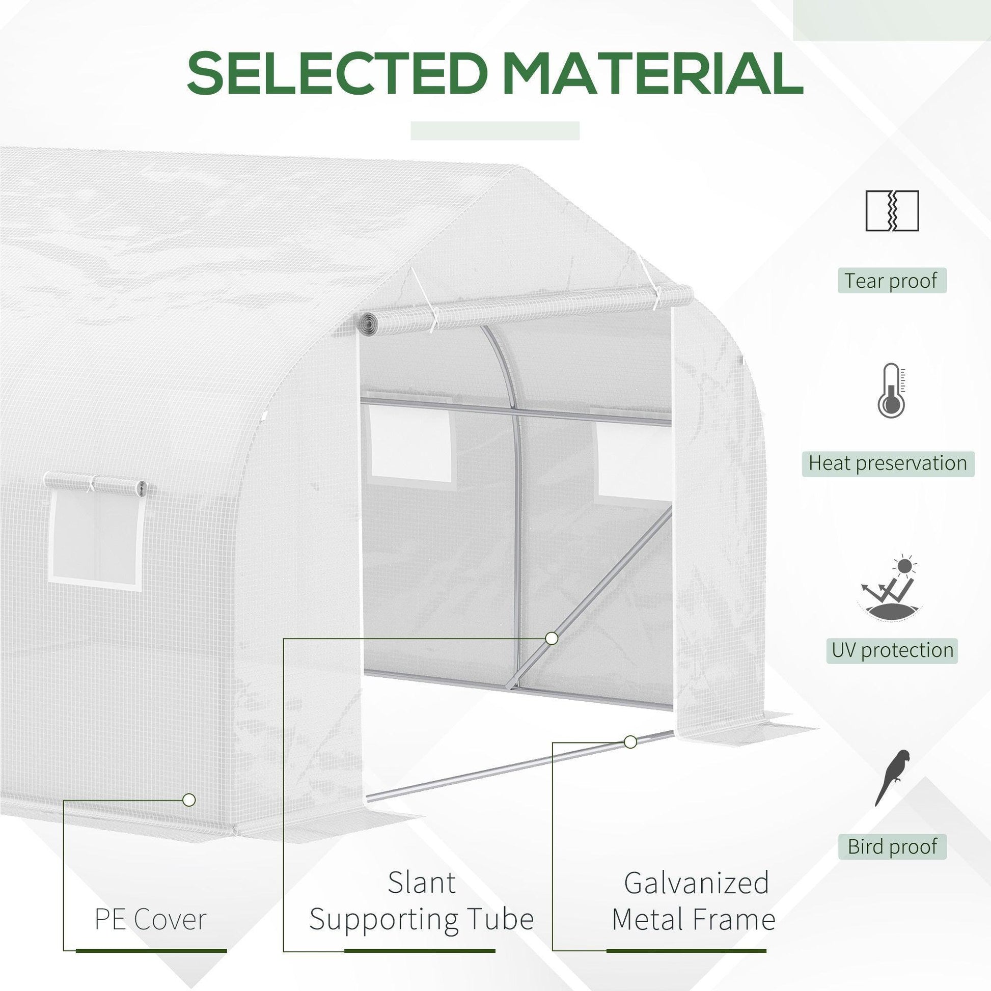 Outsunny Garden Greenhouse with Steel Frame - ALL4U RETAILER LTD