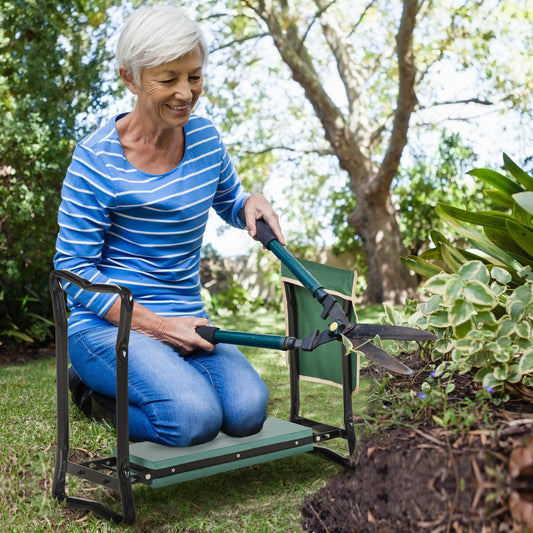 Outsunny Garden Kneeler Seat with Tool Bag - ALL4U RETAILER LTD