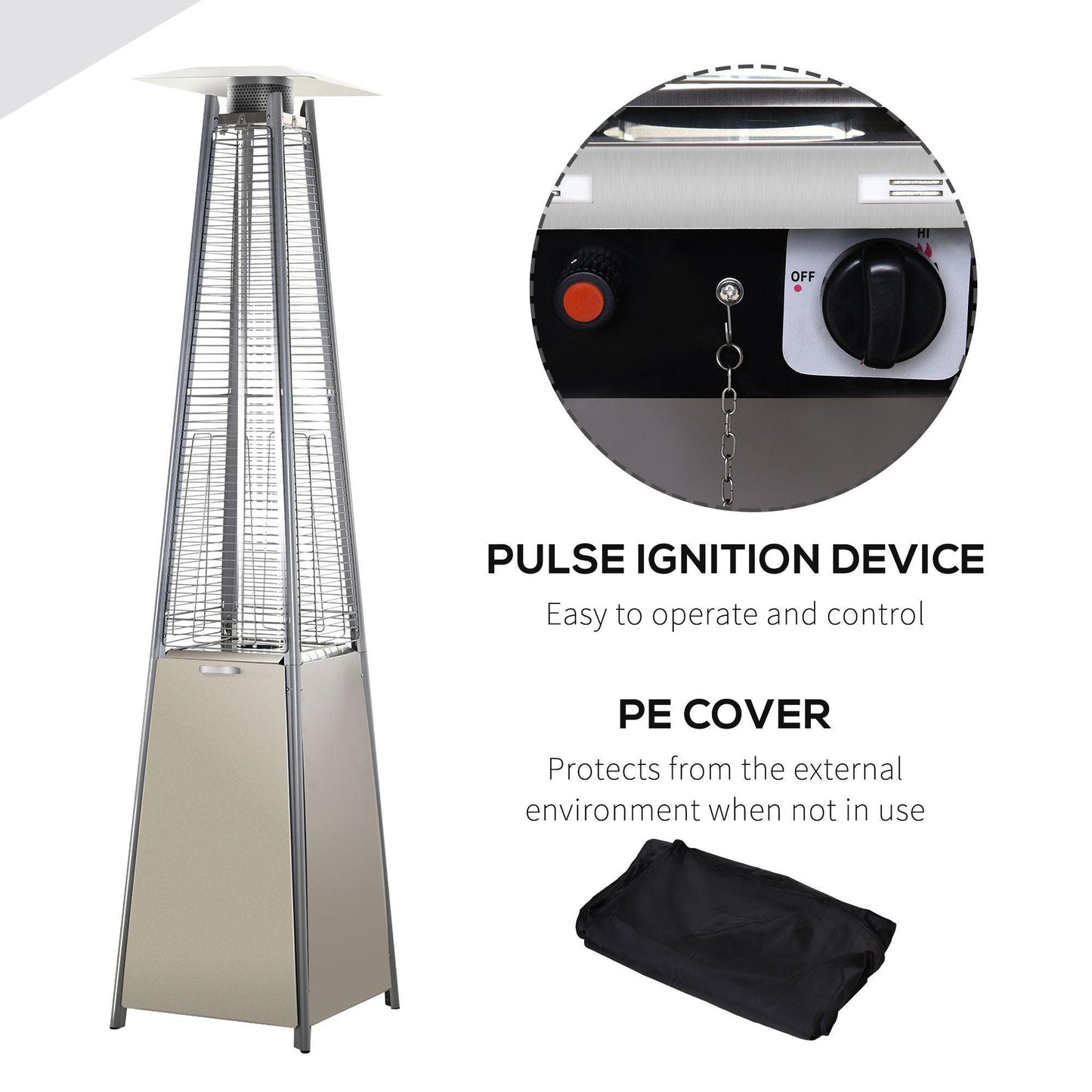 Outsunny Garden Patio Gas Heater - ALL4U RETAILER LTD